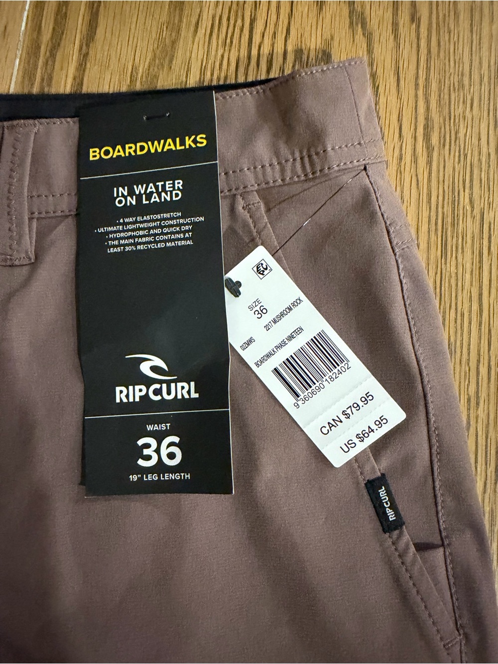 Rip Curl Boardwalks Men's Chinos in Taupe Brown